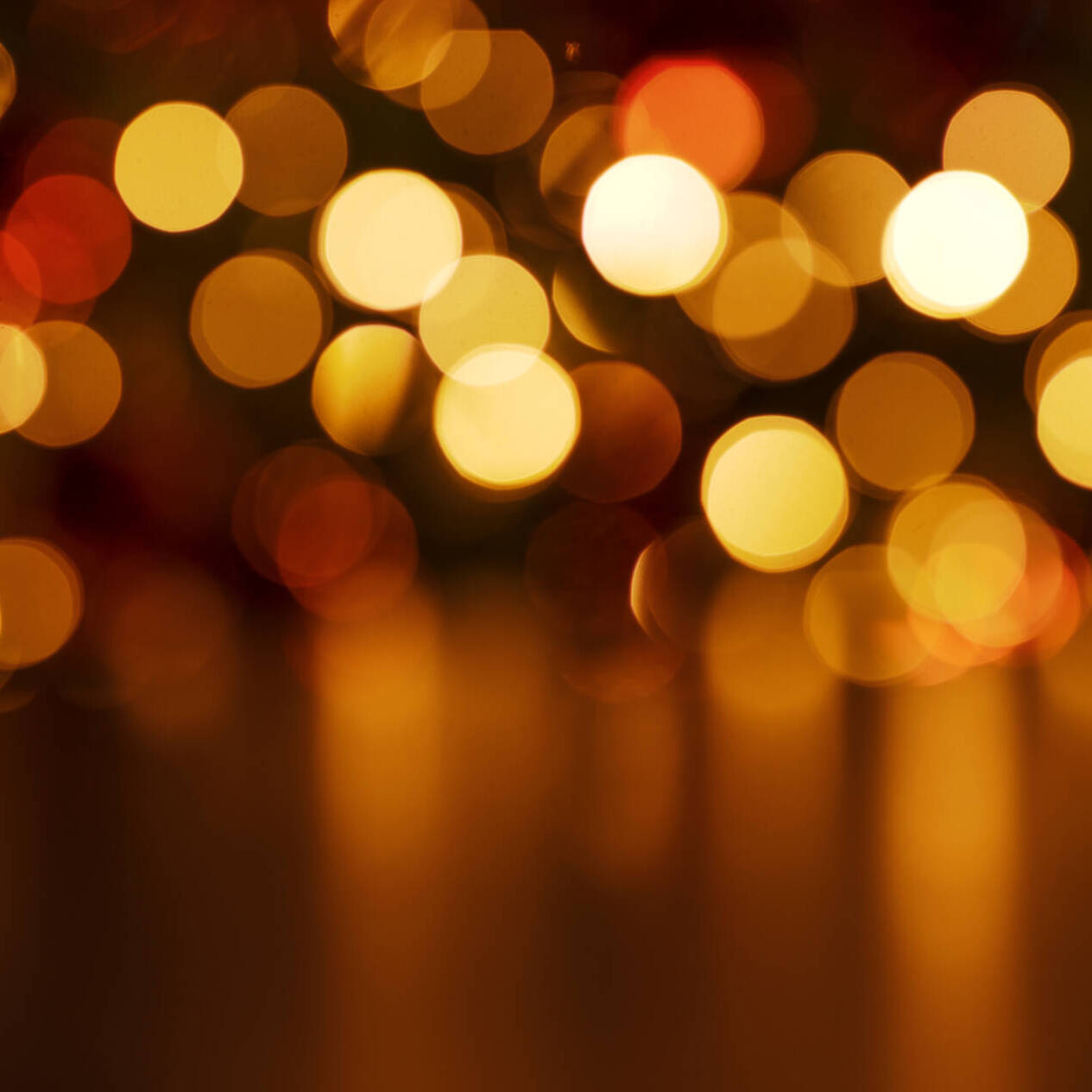 Christmas Lights Background With Golden Bokeh
